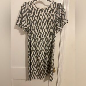 J Crew Flutter Sleeve Silk Ikat dress- size 10-